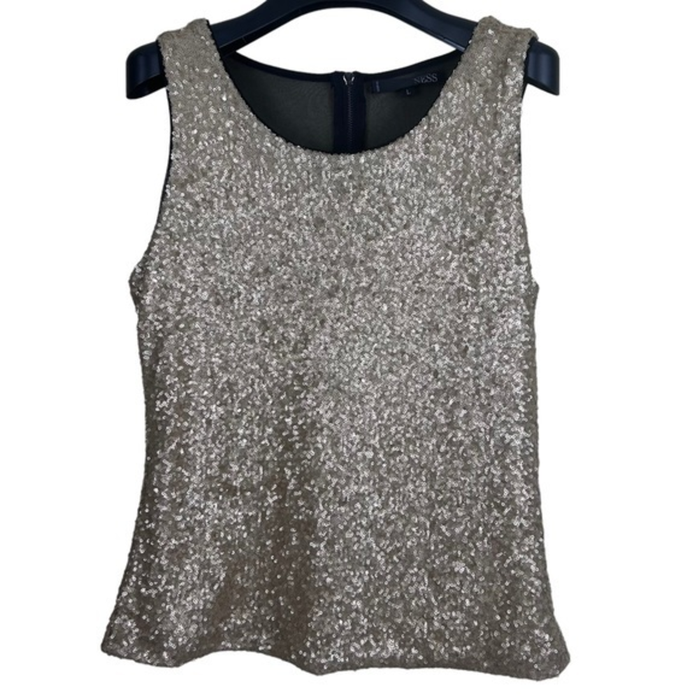 Ness‎ sleeveless gold sequinned top size large
